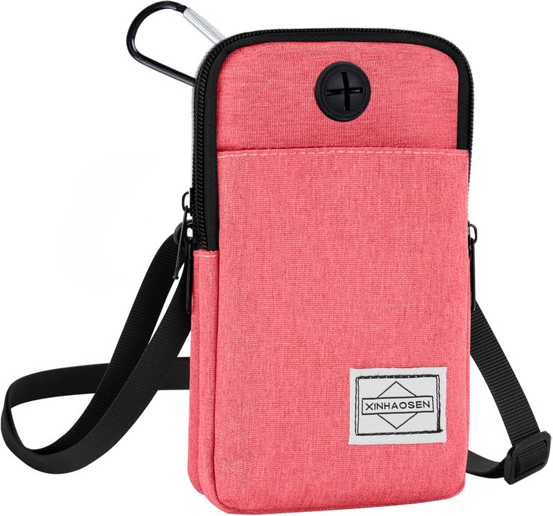 HOTEMIA Cell Phone Purse Waist Pack Bag Travel Crossbody Bag Wristband Sport Armband Wallet with Removable Shoulder Strap (Pink) - Image 1